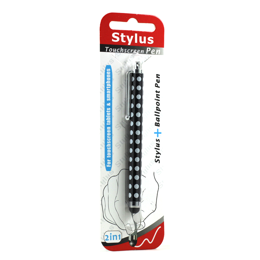 Polka Dot Slim Stylus Touch Pen (Black)